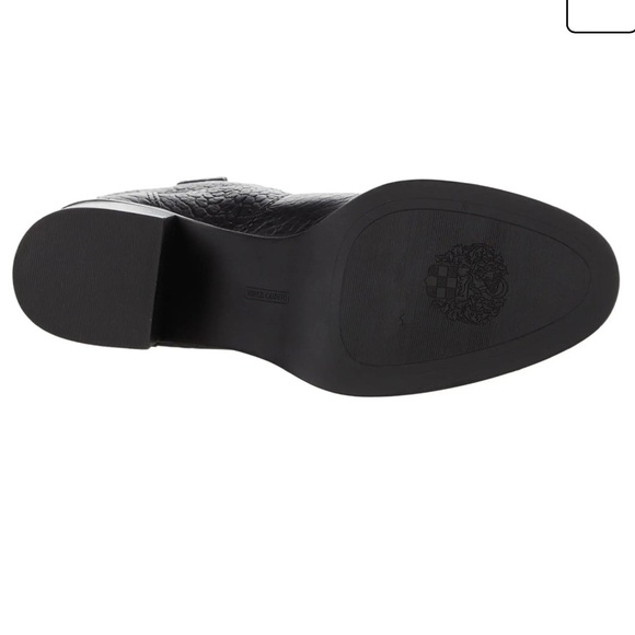 Vince Camuto Zanilla Black Leather Mid Calf Block Heel Boot - Picture 3 of 6